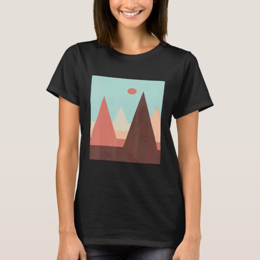 Abstrakter moderner Minimalberg T-Shirt (Vorderseite)