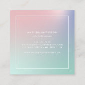 Abstrakter moderner Regenbogenverlauf Quadratische Visitenkarte (Rückseite)