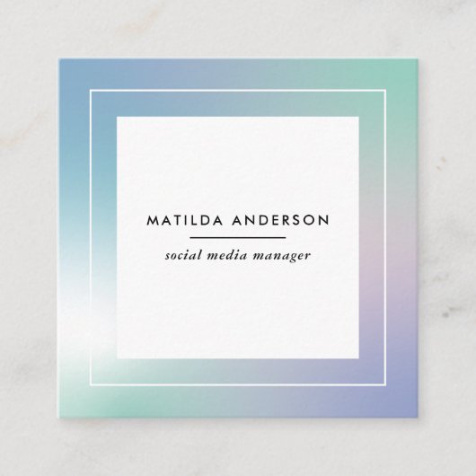 Abstrakter moderner Regenbogenverlauf Quadratische Visitenkarte (Vorderseite)