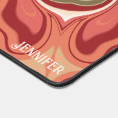 Abstrakter, moderner, roter grüner Name Boho Schreibtischunterlage (Ecke)