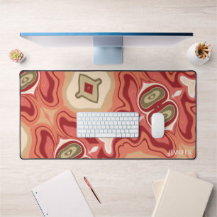 Abstrakter, moderner, roter grüner Name Boho Schreibtischunterlage