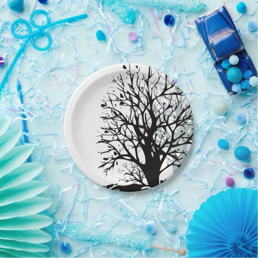 Abstrakter, moderner Silhouette Pappteller (Party)