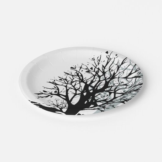 Abstrakter, moderner Silhouette Pappteller (Schrägansicht)