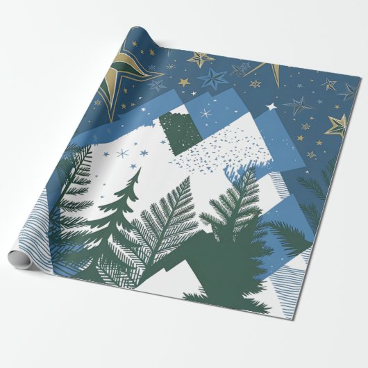 Abstrakter moderner Waldbaum Geschenkpapier (Ungerollt)