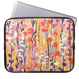 Abstrakter moderner Wildblumen-Blumen-Botanischer Laptopschutzhülle