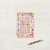 Abstrakter moderner Wildblumen-Blumen-Botanischer Post-it Klebezettel (Auf Schreibtisch)