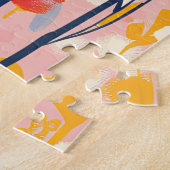 Abstrakter moderner Wildblumen-Blumen-Botanischer Puzzle (Seite)