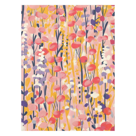 Abstrakter moderner Wildblumen-Blumen-Botanischer  Tischdecke (Vorderseite)