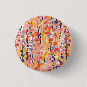 Abstrakter moderner Wildblumen-Blumengarten Button