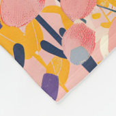 Abstrakter moderner Wildblumen-Blumengarten Fleecedecke (Ecke)