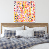 Abstrakter moderner Wildblumen-Blumengarten Leinwanddruck (Insitu (Schlafzimmer))