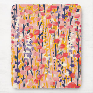 Abstrakter moderner Wildblumen-Blumengarten Mousepad