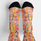 Abstrakter moderner Wildblumen-Blumengarten Socken (Oben)