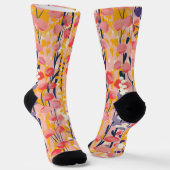 Abstrakter moderner Wildblumen-Blumengarten Socken (Gewinkelt)