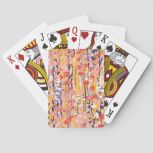 Abstrakter moderner Wildblumen-Blumengarten Spielkarten