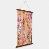 Abstrakter moderner Wildblumen-Blumengarten Wandteppich Mit Holzrahmen (Gewinkelt)