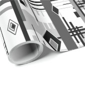 Abstrakter moderner Ziergeometrienvintag Geschenkpapier (Rolleneckpunkt)