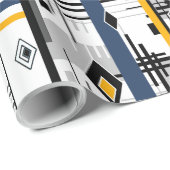 Abstrakter moderner Ziergeometrienvintag Geschenkpapier (Rolleneckpunkt)