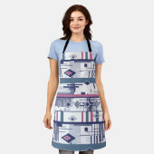 Abstrakter moderner Ziergeometrienvintag Schürze (Getragen)