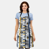 Abstrakter moderner Ziergeometrienvintag Schürze (Getragen)