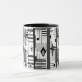 Abstrakter moderner Ziergeometrienvintag Tasse (Zentrum)