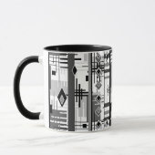 Abstrakter moderner Ziergeometrienvintag Tasse (Links)