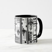 Abstrakter moderner Ziergeometrienvintag Tasse (VorderseiteRechts)