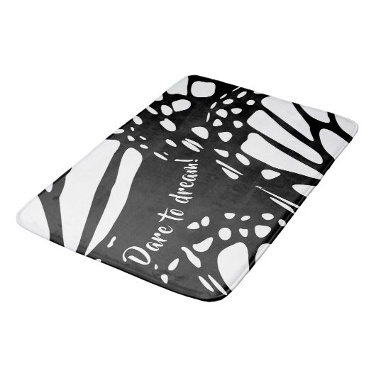 Abstrakter Monarch Butterfly Flügel - wagen Sie si Badematte (Schrägansicht)