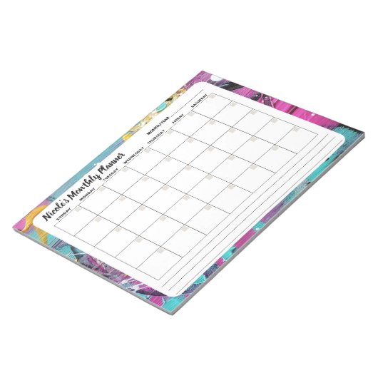 Abstrakter monatlicher Kalender Notizblock (angewinkelt)