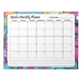 Abstrakter monatlicher Kalender Notizblock (Vorderseite)