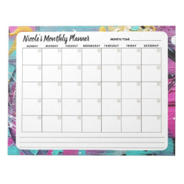 Abstrakter monatlicher Kalender Notizblock