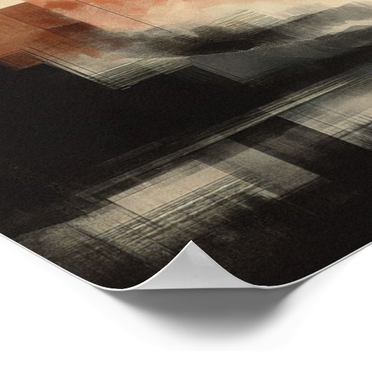 Abstrakter Mond am See Poster (Ecke)