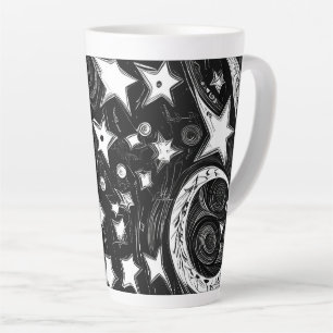Abstrakter Mond und Sterne Milchtasse