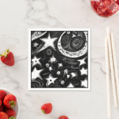 Abstrakter Mond und Sterne Serviette (Beispiel)