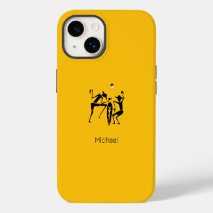 Abstrakter Mondlicht-Tanz Orange iPhone 14 Hülle