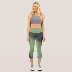 Abstrakter Mondlichtherbst verlässt Rose Capri Leggings