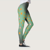 Abstrakter Mondlichtherbst verlässt Rose Leggings (Rechts)