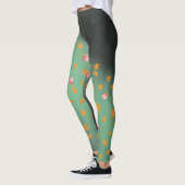 Abstrakter Mondlichtherbst verlässt Rose Leggings (Links)
