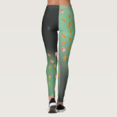Abstrakter Mondlichtherbst verlässt Rose Leggings (Rückseite)