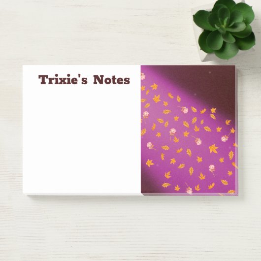 Abstrakter Mondlichtherbst verlässt Rose Post-it Klebezettel (Büro)