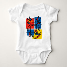 Abstrakter Mondrian Axolotl minimalistischer Neote Baby Strampler