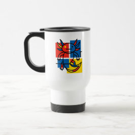Abstrakter Mondrian Axolotl minimalistischer Neote Reisebecher