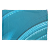Abstrakter monochromer Aquamariner Blauer Swirl Kissenbezug (Rückseite)