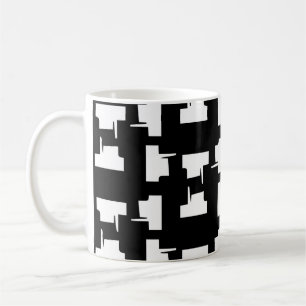 Abstrakter monochromer Hintergrund Halftone-Illust Kaffeetasse