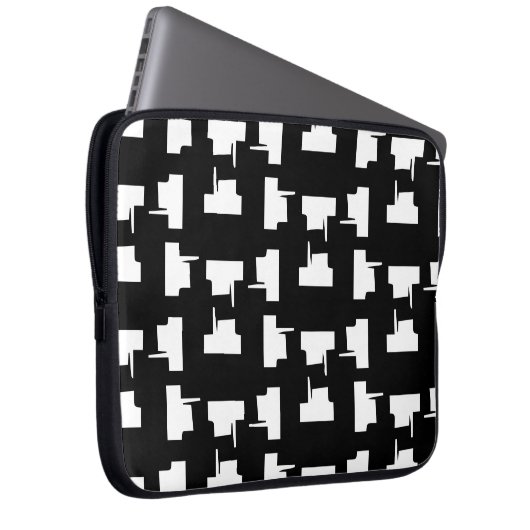 Abstrakter monochromer Hintergrund Halftone-Illust Laptopschutzhülle (Vorne Rechts)