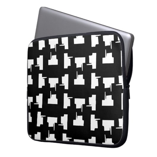 Abstrakter monochromer Hintergrund Halftone-Illust Laptopschutzhülle (Vorderseite Links)