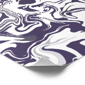 Abstrakter monochromer Marmor mit Midnight Navy Poster (Ecke)