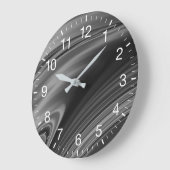 Abstrakter monochromer Swirl Große Wanduhr (Winkel)