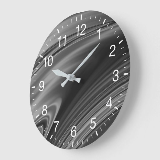 Abstrakter monochromer Swirl Große Wanduhr (Winkel)