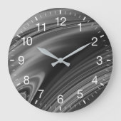 Abstrakter monochromer Swirl Große Wanduhr (Vorderseite)